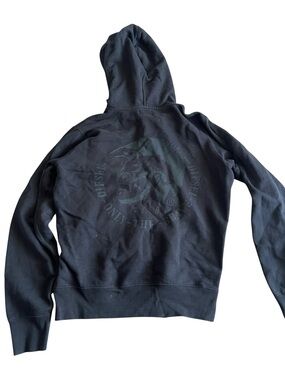 Vintage Diesel Only The Brave Black Graphic Print Hoodie Size M (183)